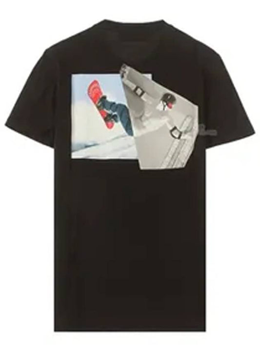 Snowboarder Zeus Slim Regular Short Sleeve T-Shirt Black - NEIL BARRETT - BALAAN 1