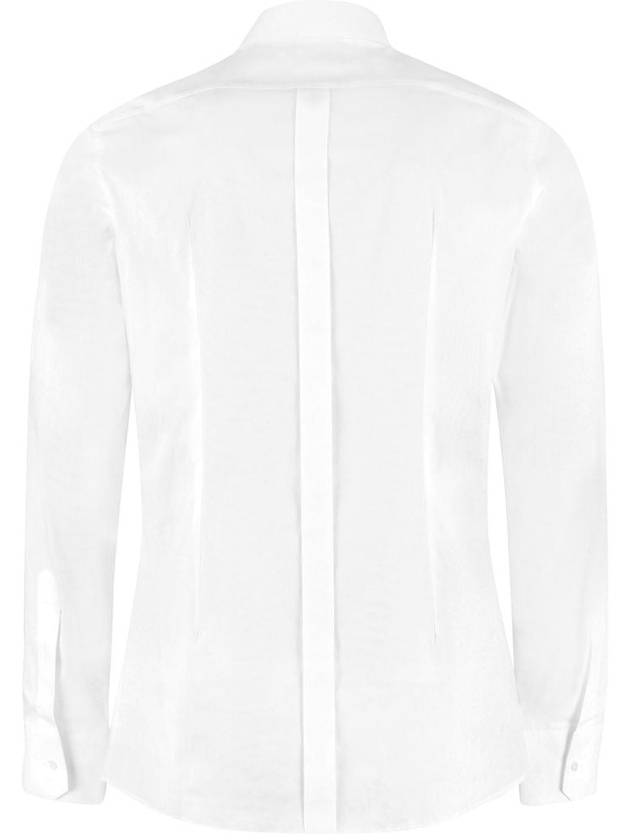 Cotton Striped Long Sleeve Shirt White - DOLCE&GABBANA - BALAAN 3