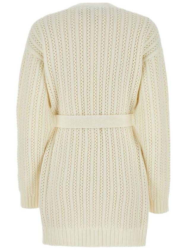 Belted long sleeve cardigan white - MAX MARA - BALAAN 3