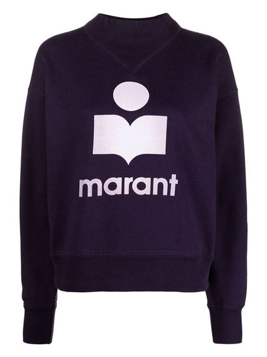 Women's Moby Logo Cotton Sweatshirt Purple - ISABEL MARANT ETOILE - BALAAN 2