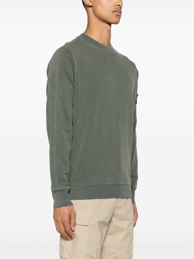 Logo Patch Crew Neck Sweatshirt Musk - STONE ISLAND - BALAAN 4