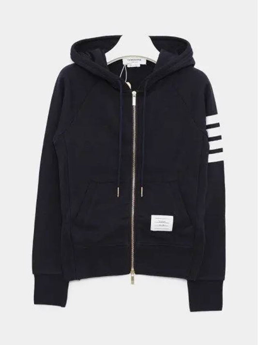 Engineered 4-Bar Stripe Loopback Jersey Knit Zip Up Hoodie Navy - THOM BROWNE - BALAAN 2