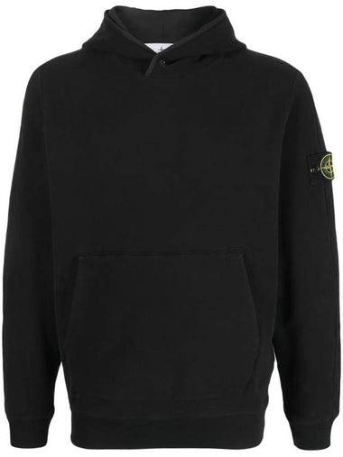 Compass Logo Patch Hoodie Black - STONE ISLAND - BALAAN 1