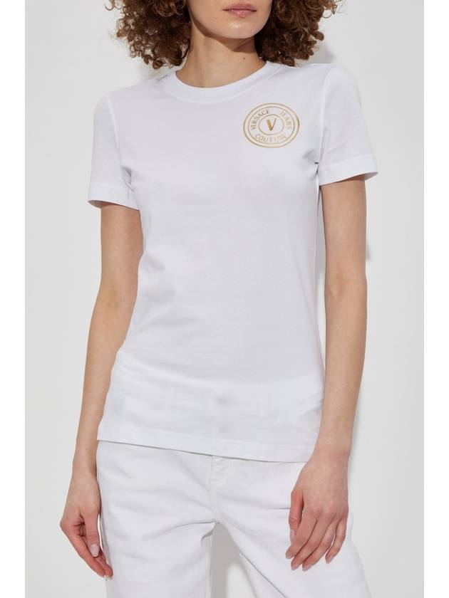 Versace Jeans Couture T-shirt With Printed Logo, Women's, White - VERSACE - BALAAN 3