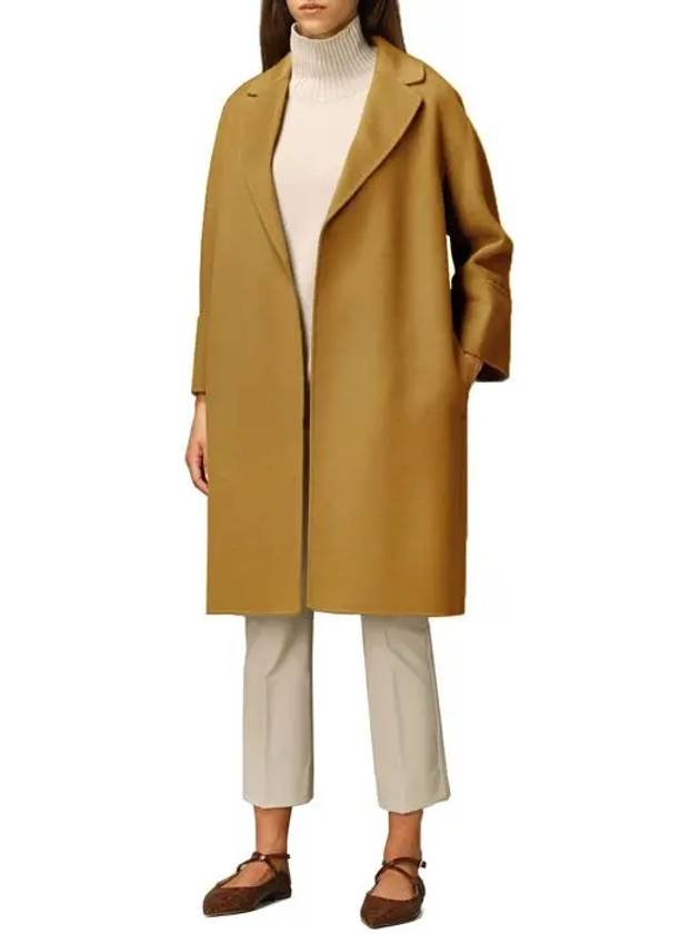 Women's Arona Belt Virgin Wool Single Coat Yellow - MAX MARA - BALAAN 3