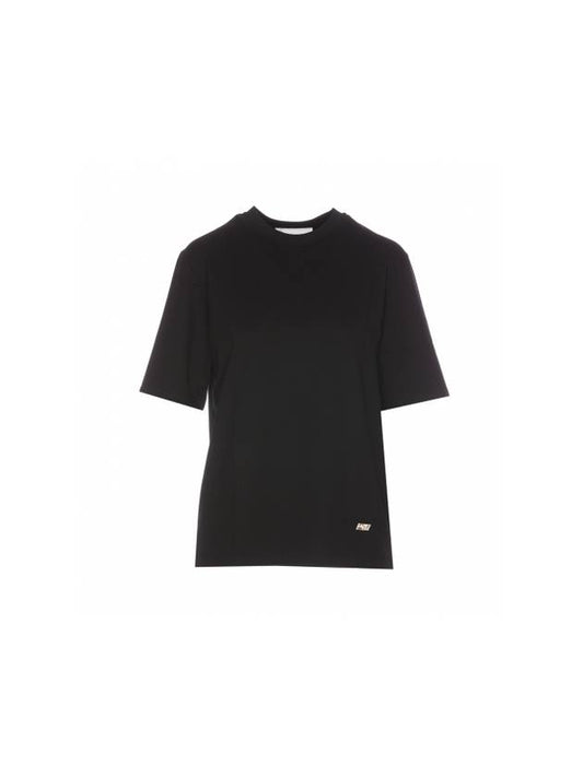 Crew Neck Cotton Short Sleeve T-shirt Black - JIL SANDER - BALAAN 1