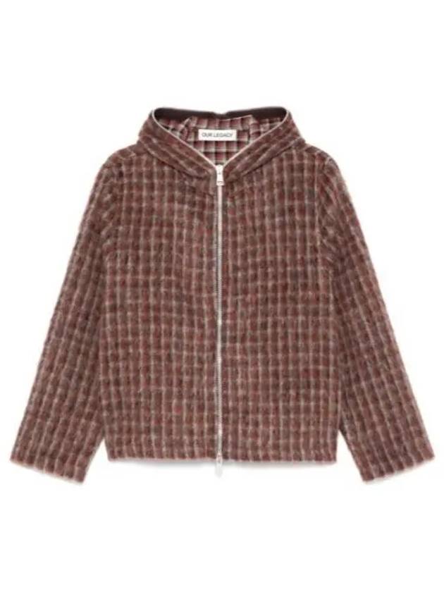 Boston Check Zip-Up Hooded Cardigan Brown - OUR LEGACY - BALAAN 2