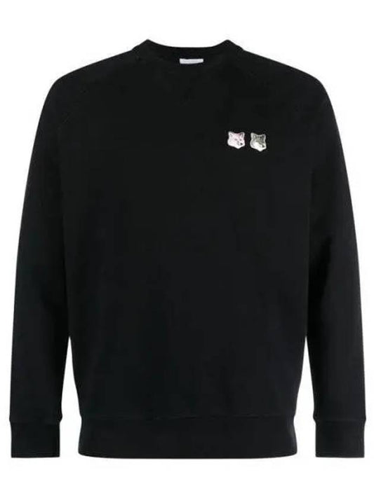 JM00330KM0001 Double Fox Head Patch Monochrome Sweatshirt 1008734 - MAISON KITSUNE - BALAAN 1