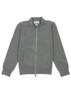 Textured Striped Cotton Bomber Jacket Grey - THOM BROWNE - BALAAN 2