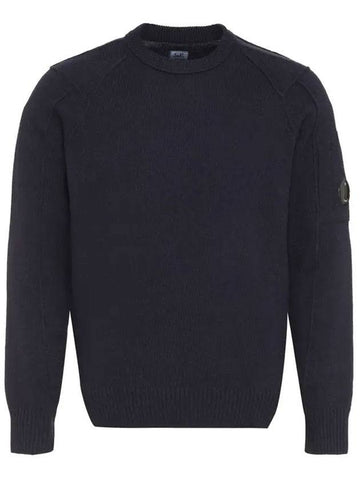 Lens Wappen Wool Knit Top Navy - CP COMPANY - BALAAN 1