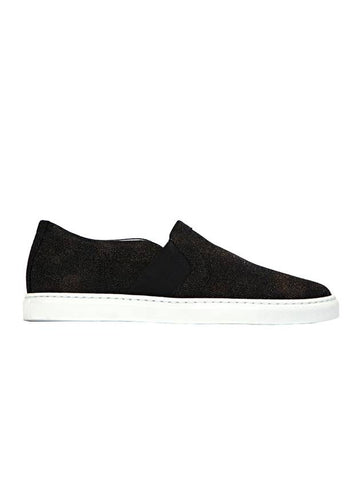 Glitter Velvet Slip-On Black - LANVIN - BALAAN 1