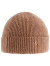 Pony Logo Wool Beanie Beige - POLO RALPH LAUREN - BALAAN 4