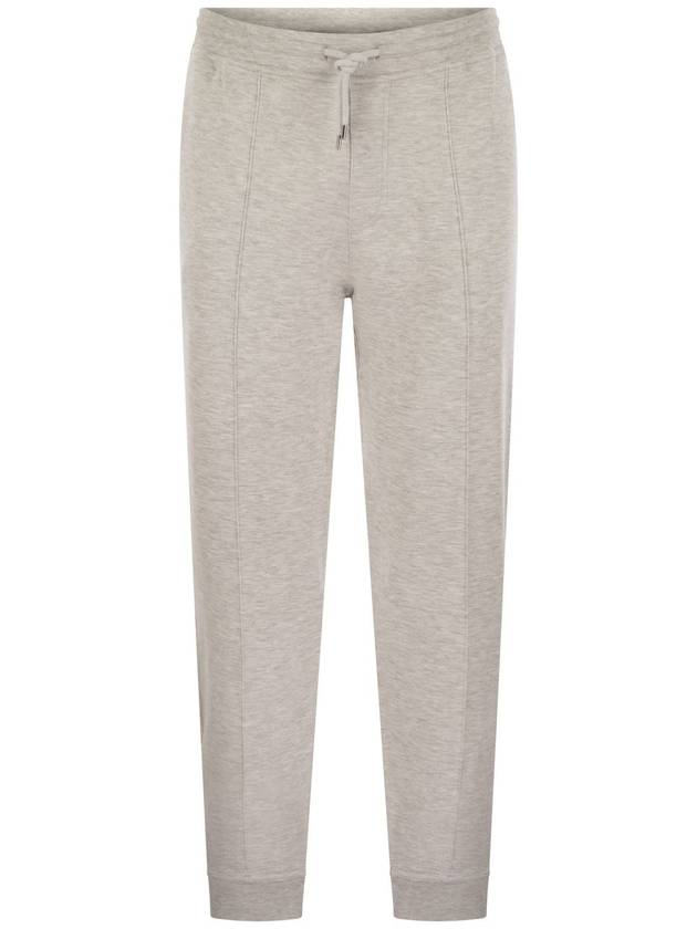 Pearl grey cotton fleece trousers - BRUNELLO CUCINELLI - BALAAN 2