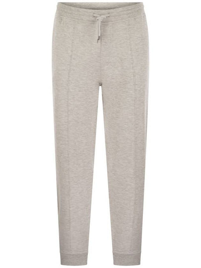 Pearl grey cotton fleece trousers - BRUNELLO CUCINELLI - BALAAN 2