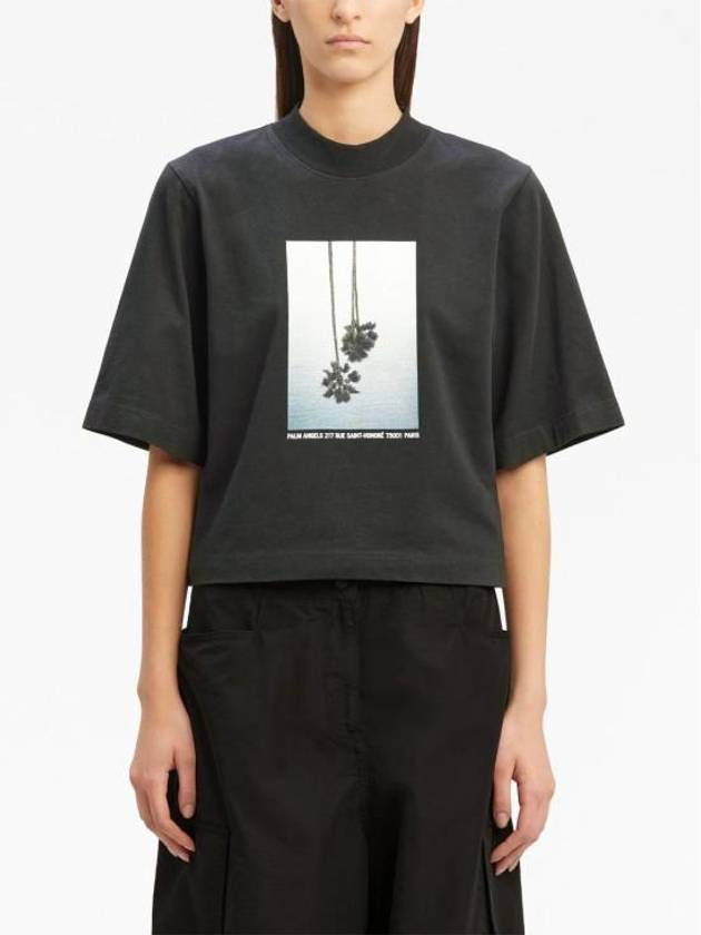 Mirage Boxy Short Sleeve T-Shirt Black - PALM ANGELS - BALAAN 4