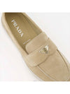 Triangle Logo Suede Loafers Beige - PRADA - BALAAN 3