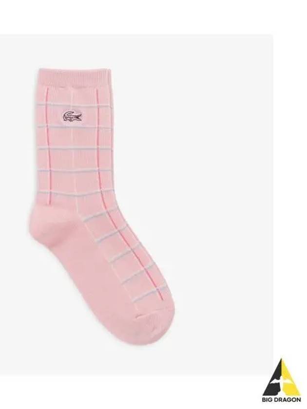 Women s Check Socks Light Pink - LACOSTE - BALAAN 1