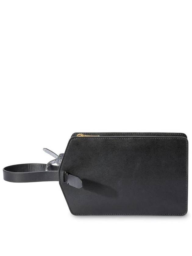 23 fw Black Leather Zipper Tie Medium Clutch OWNS026F23LEA0011000 B0480784538 - OFF WHITE - BALAAN 3