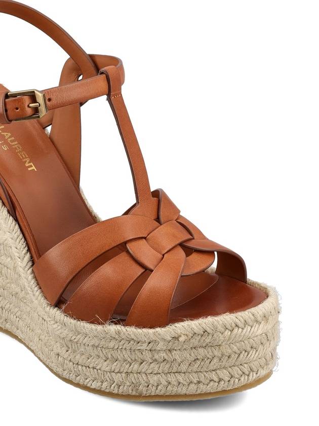 Tribute Espadrille Wedge Heel Brown - SAINT LAURENT - BALAAN 5