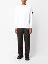 Stretch Cotton Fleece Mock Turtleneck Sweatshirt White - STONE ISLAND - BALAAN 3