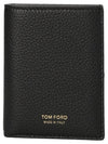 T Line Logo Fold Card Wallet Black - TOM FORD - BALAAN 1
