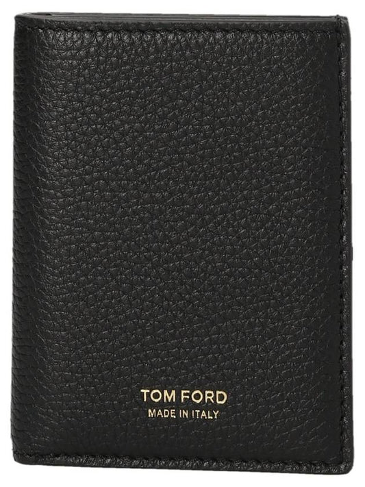 T Line Logo Fold Card Wallet Black - TOM FORD - BALAAN 1