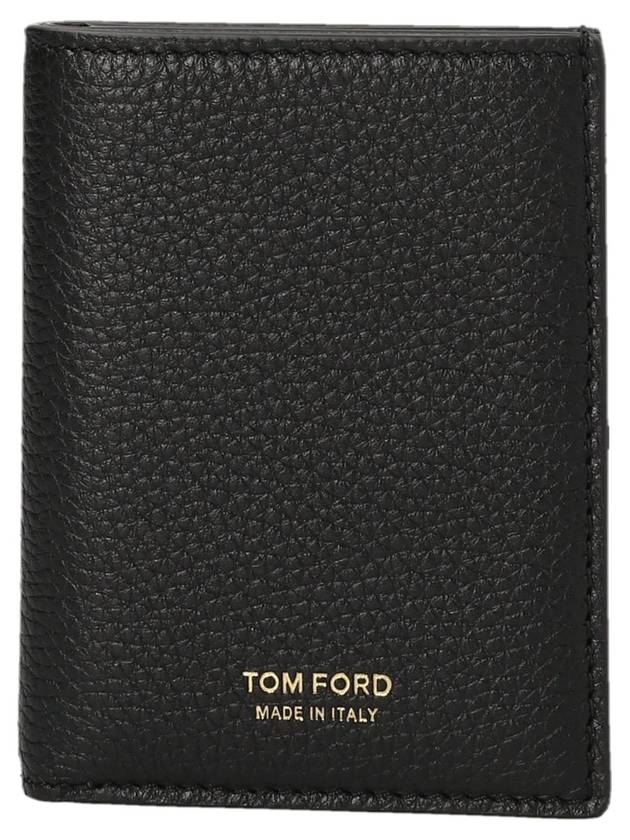 T Line Logo Fold Card Wallet Black - TOM FORD - BALAAN 1