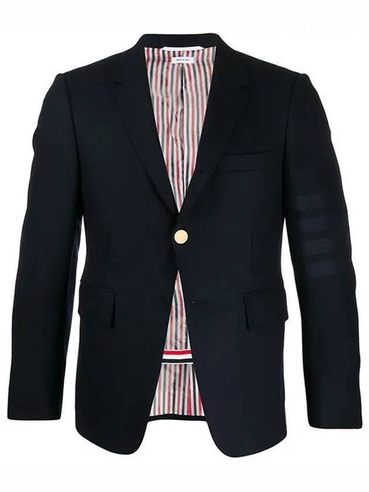 Men's Diagonal Armband Cashmere Flannel Classic Jacket Navy - THOM BROWNE - BALAAN 1
