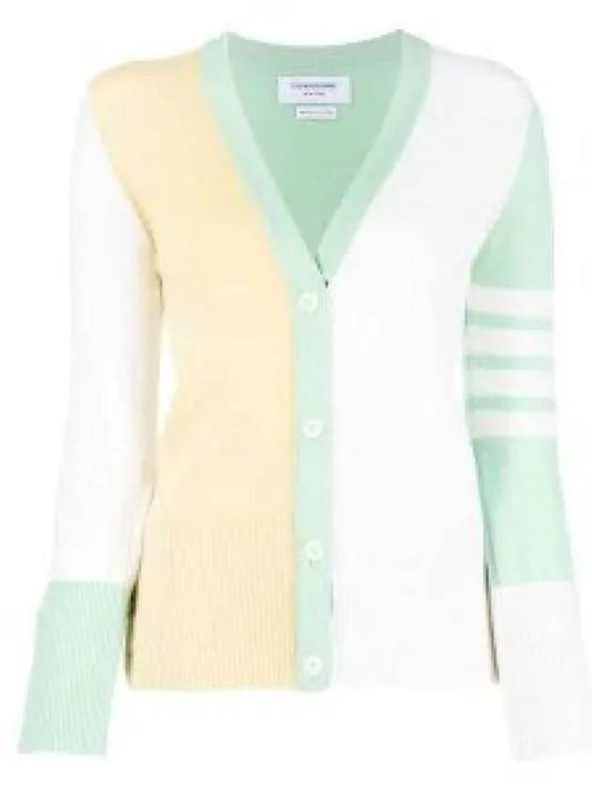 Fun Mix 4 Bar V-Neck Cashmere Cardigan - THOM BROWNE - BALAAN 2