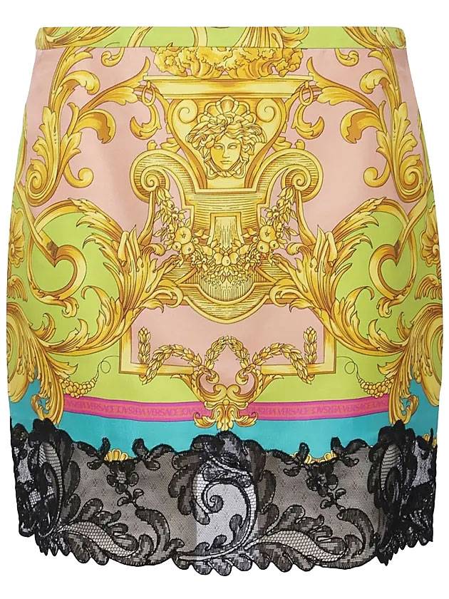 printed H-line skirt yellow - VERSACE - BALAAN.