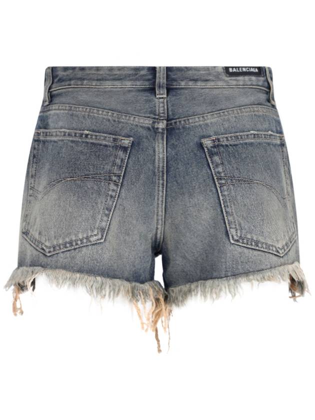 Back logo patch denim shorts blue - BALENCIAGA - BALAAN 3