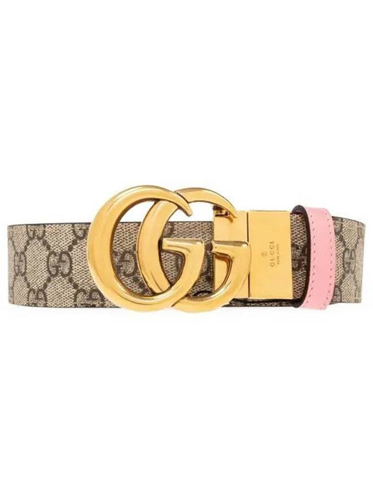 GG Marmont Reversible Leather Belt Beige Pink - GUCCI - BALAAN 2