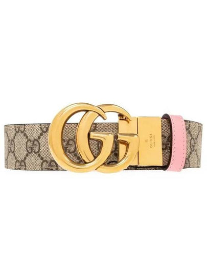 GG Marmont Supreme Canvas Leather Reversible Belt Beige Ping - GUCCI - BALAAN 2