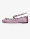 Rockstud Satin Ballerina Pink - VALENTINO - BALAAN 2