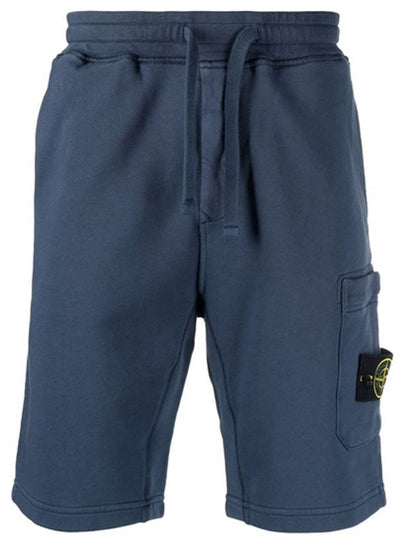 Men's Fleece Bermuda Shorts Dark Blue - STONE ISLAND - BALAAN 2