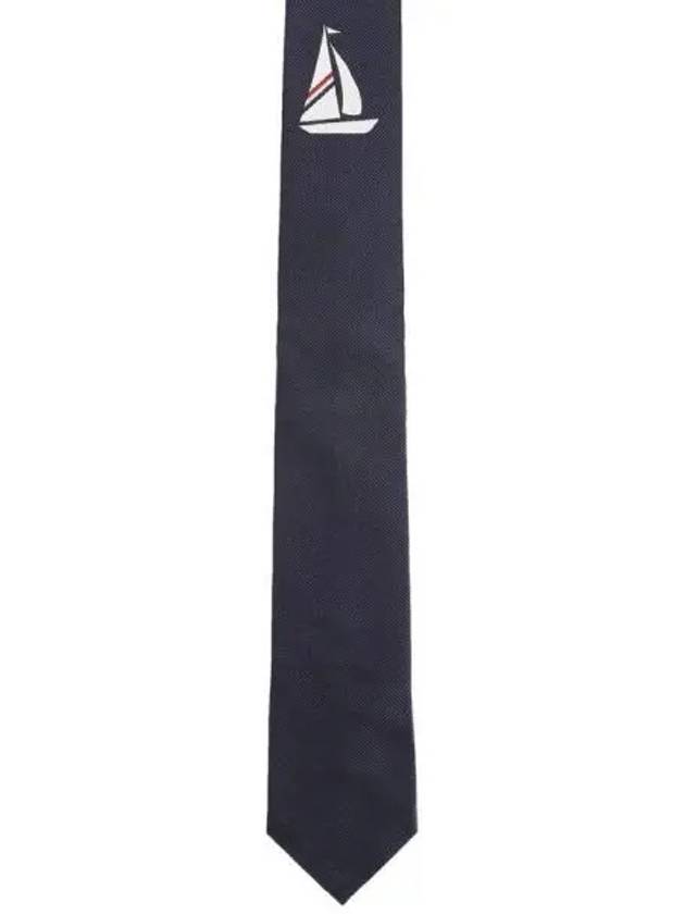 Sailboat Icon Jacquard Tie Navy - THOM BROWNE - BALAAN 2