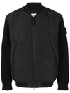 Logo Patch Padded Zip-up Jacket Black - STONE ISLAND - BALAAN 1