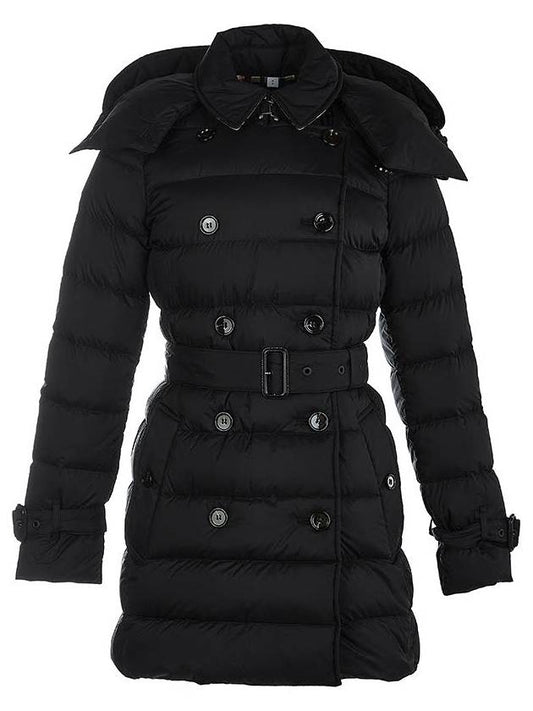 Detachable Hoodie Puffer Coat Padded Black - BURBERRY - BALAAN.