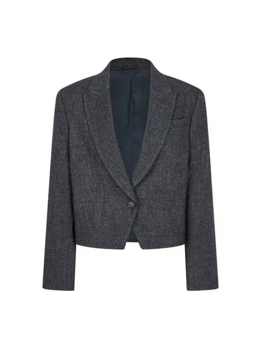 Shimaeul 8th Anniversary 10 e Point 9 8 Women s Linen Blend Crop Single Jacket Black 271430 - BRUNELLO CUCINELLI - BALAAN 1