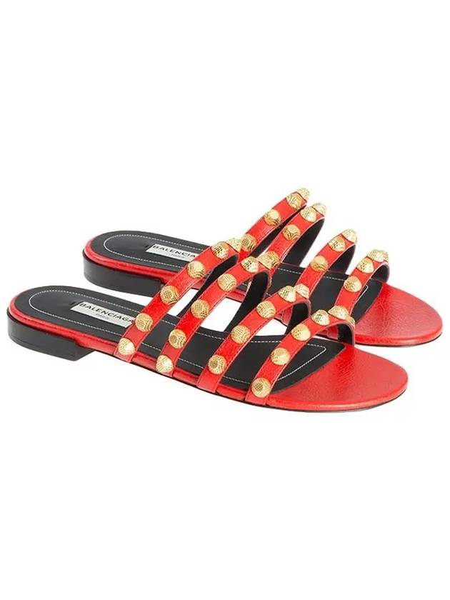 Stud Strap Slippers Red - BALENCIAGA - BALAAN 3