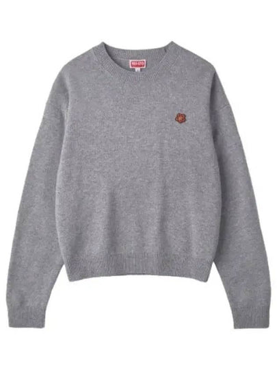 Paris Merino Wool Jumper Knit Top Misty Grey - KENZO - BALAAN 2