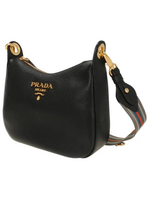 Vitello Penix Small Hobo Shoulder Bag Black - PRADA - BALAAN 3