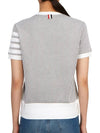 4-Bar Striped Knit Top Grey - THOM BROWNE - BALAAN.