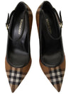 Check Point Toe Knit Pumps Brown - BURBERRY - BALAAN.