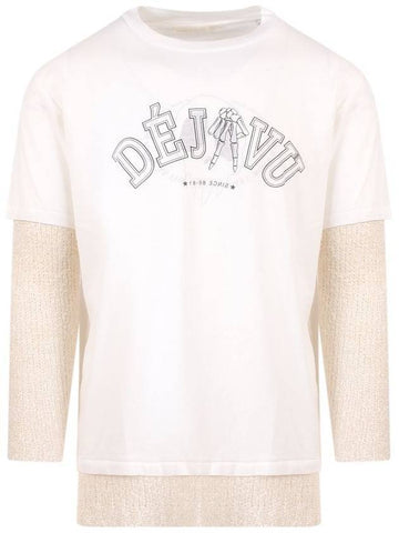 Deja Vu Printing Layered Long Sleeve T-Shirt White - OUR LEGACY - BALAAN 1