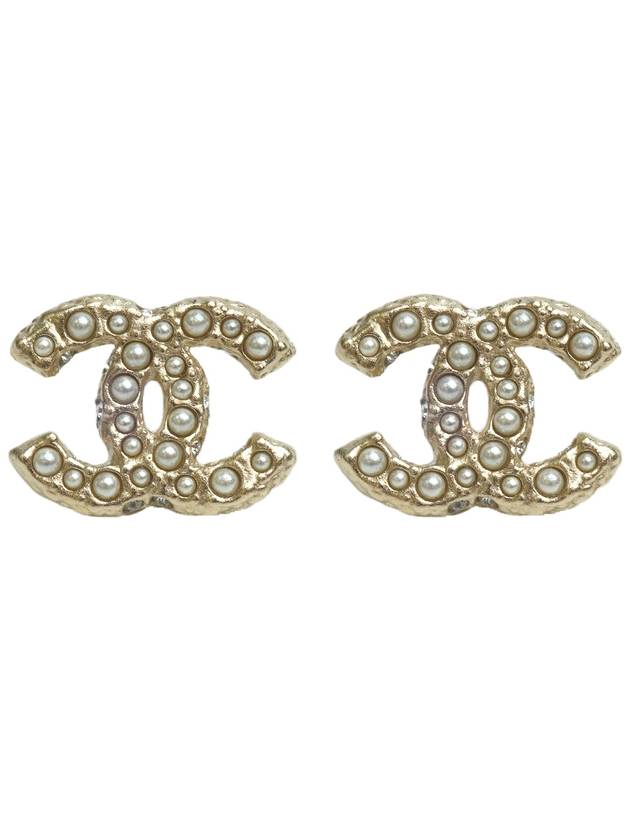 Women's CC Logo Pearl Pearl Earrings Gold - CHANEL - BALAAN 3