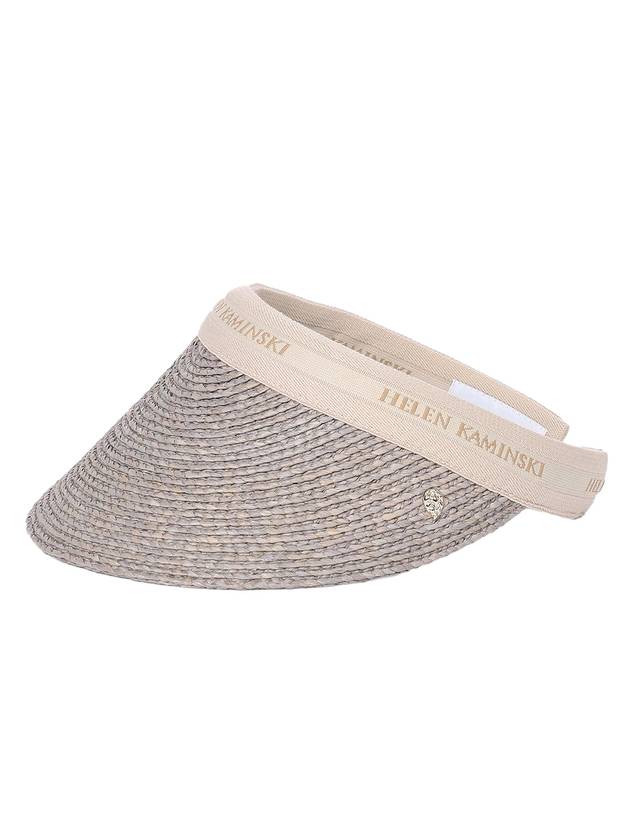 Bianca Raffia Visor Eclipse Melange Natural Logo - HELEN KAMINSKI - BALAAN 1