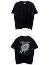 Flower Printing Back Logo Round Short Sleeve T-Shirt Black Men's T-Shirt W231TS49708B - WOOYOUNGMI - BALAAN 5