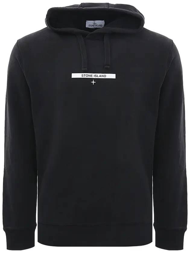 Micro Logo Print Hoodie Black - STONE ISLAND - BALAAN 1