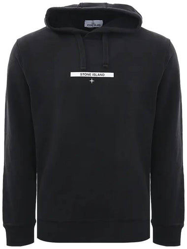 Micro Logo Print Hoodie Black - STONE ISLAND - BALAAN 1